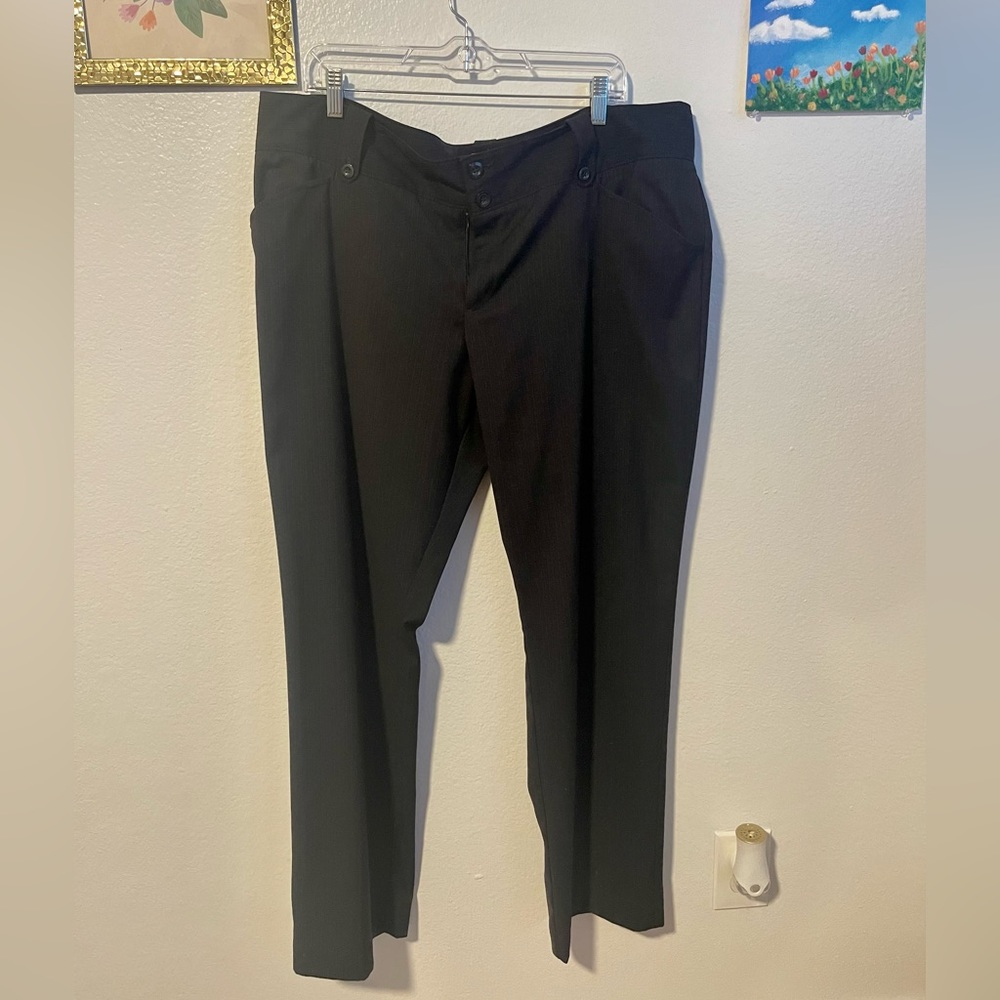Flared pinstriped trousers